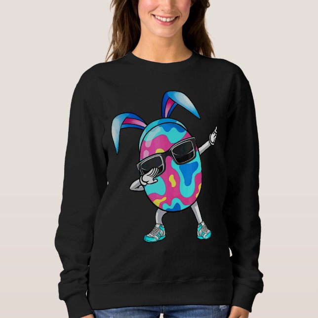 Dabbing Påskägg Bunny Öron Påsk Dag Hunter Hu T Shirt (Framsida)