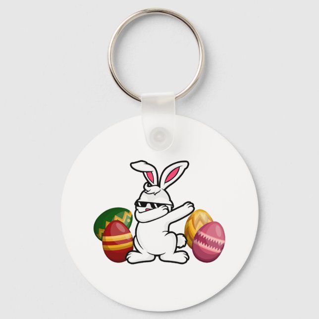 Dabbing Påskhare Bunny Glad påsk Nyckelring (Framsida)