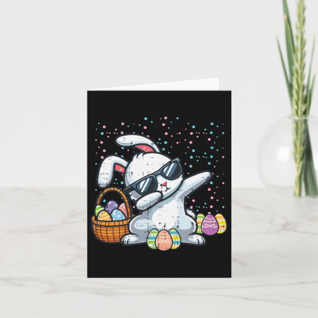 Dabbing Påskhare Eggs Bysket Rabbit Dance Manar Kort (Framsida)