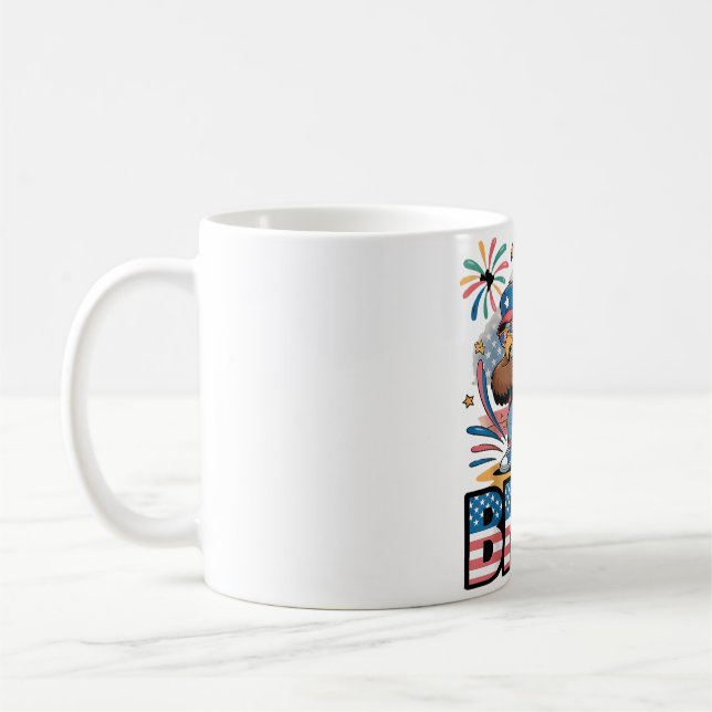 Dabbing Patriotic Eagle 4 juli BRUH Kaffemugg (Vänster)