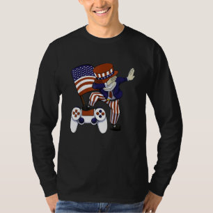 Dabbing Patriotic Gamer 4:e juli-spelskåp T Shirt