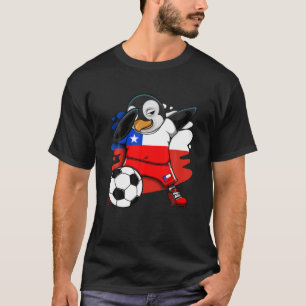 Dabbing Penguin Chile Ocer Fläkt Jersey Flagga Foo T Shirt