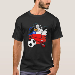 Dabbing Penguin Chile Ocer Fläkt Jersey Flagga Foo T Shirt