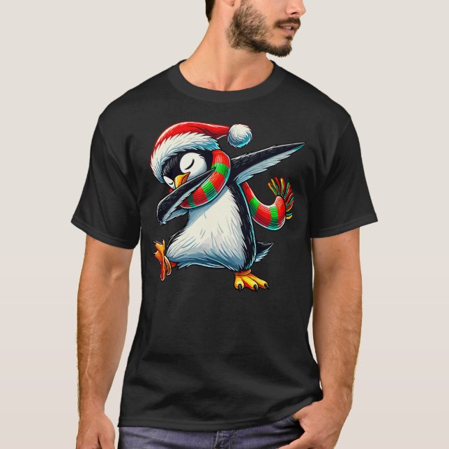 Dabbing Penguin Christmas Holiday Kids Xmas St. Ni T Shirt (Framsida)