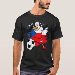 Dabbing Penguin Czech Republic Soccer Fläkt Jersey T Shirt
