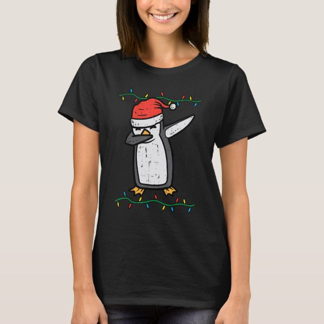 Dabbing Penguin Dab Xmas Christmas Boys Kids Youth T Shirt (Framsida)