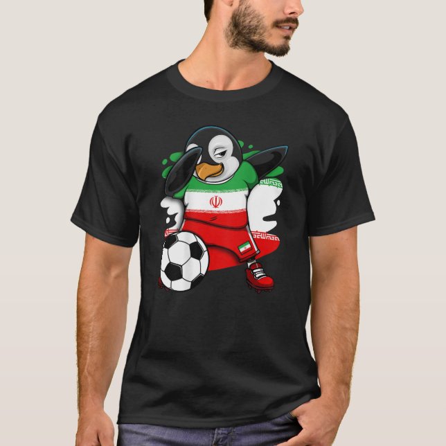 Dabbing Penguin Iran Ocer Fläkt Jersey Football L T Shirt (Framsida)