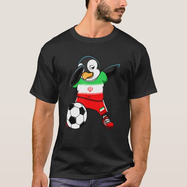 Dabbing Penguin Iran Ocer Fläkt Jersey Football S T Shirt (Framsida)