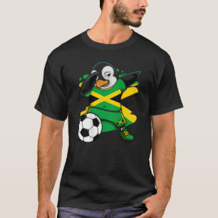 Dabbing Penguin Jamaica Soccer Fläkt Jersey Footba T Shirt