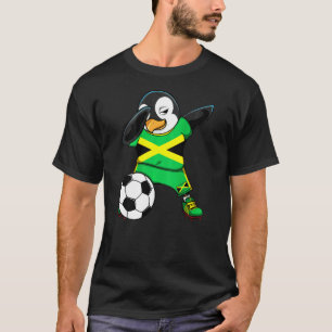 Dabbing Penguin Jamaica Soccer Fläkt Jersey Footba T Shirt