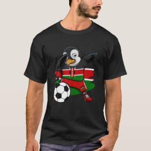 Dabbing Penguin Kenya Soccer Fläkt Jersey Flagga F T Shirt