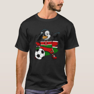 Dabbing Penguin Kenya Soccer Fläkt Jersey Flagga F T Shirt