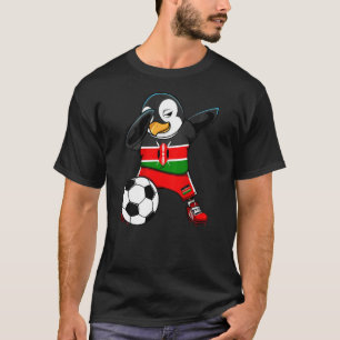Dabbing Penguin Kenya Soccer Fläkt Jersey Flagga F T Shirt