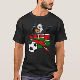 Dabbing Penguin Kenya Soccer Fläkt Jersey Flagga F T Shirt