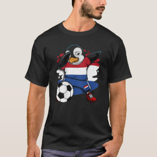 Dabbing Penguin Netherlands Soccer Fläkt Jersey Fo T Shirt