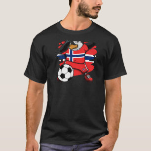 Dabbing Penguin Norge Fotboll Fläkt Jersey T Shirt
