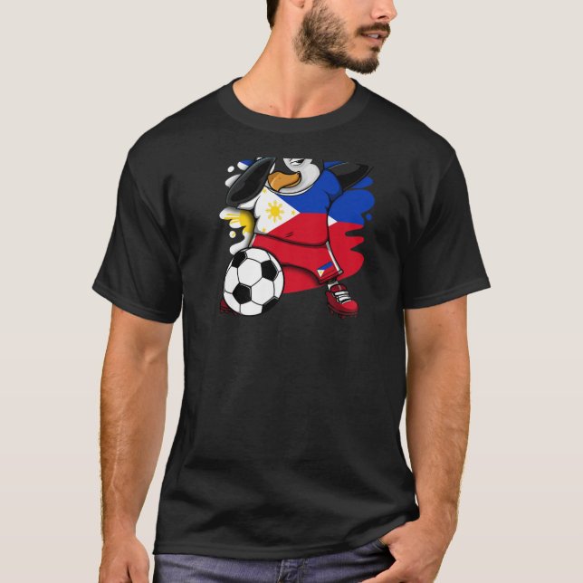 Dabbing Penguin Philippines Fläkt Jersey Fla T Shirt (Framsida)