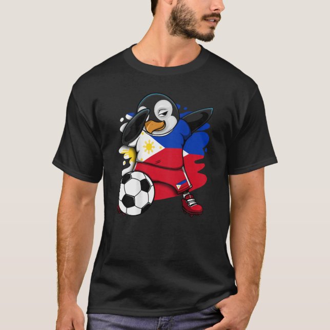 Dabbing Penguin Philippines Fläkt Jersey Fla T Shirt (Framsida)