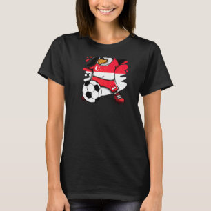 Dabbing Penguin Singapore Soccer Fläkt Jersey Foot T Shirt