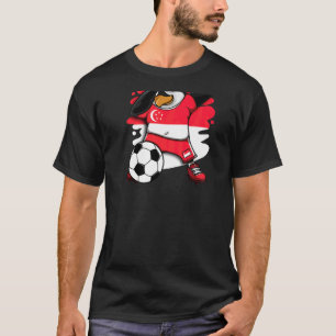 Dabbing Penguin Singapore Soccer Fläkt Jersey Foot T Shirt