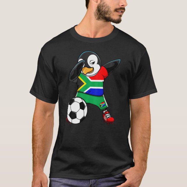 Dabbing Penguin South Afrika Ocer Fläkt Jersey Fo T Shirt (Framsida)