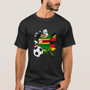 Dabbing Penguin Zimbabwe Ocer Fläkt Jersey Footba T Shirt