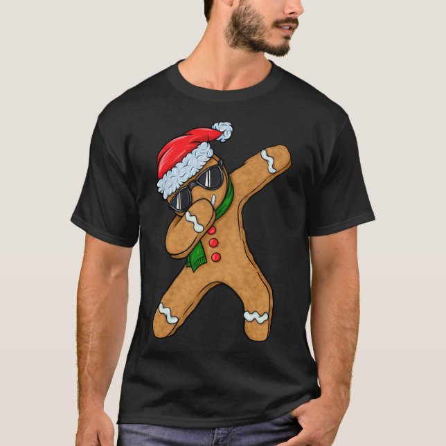 Dabbing Pepparkaksgubbe Cookie Santa Gin T Shirt (Framsida)
