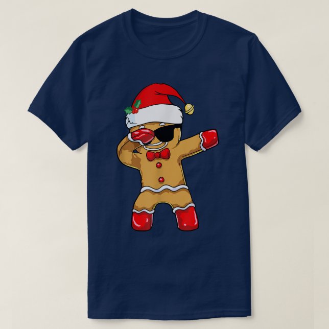 Dabbing Pepparkaksgubbe jul Baking Kids Funn T Shirt (Design framsida)
