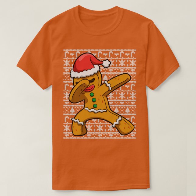 Dabbing Pepparkaksgubbe Ugly jul Sweater T Shirt (Design framsida)