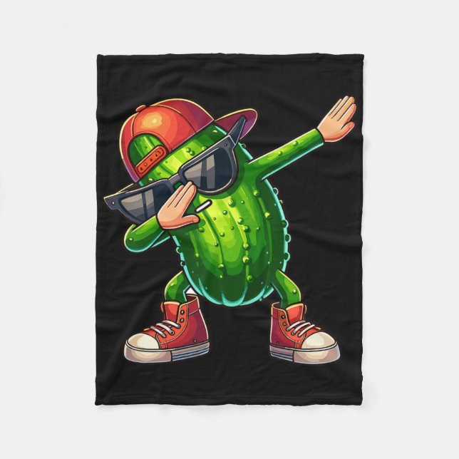 Dabbing Pickle Dancing Cucumber Älskare Funny Pick Fleecefilt (Framsidan)