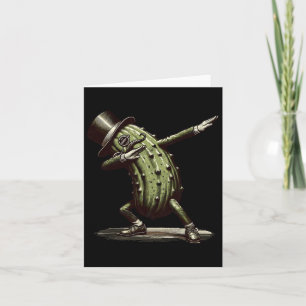 Dabbing Pickle Dancing Cucumber Älskare Funny Pick Kort