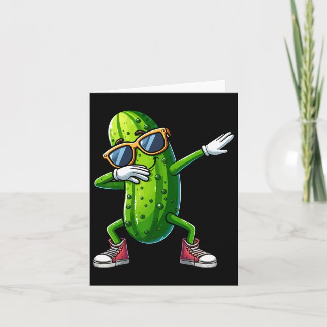 Dabbing Pickle Dancing Cucumber Älskare Funny Pick Kort (Framsida)