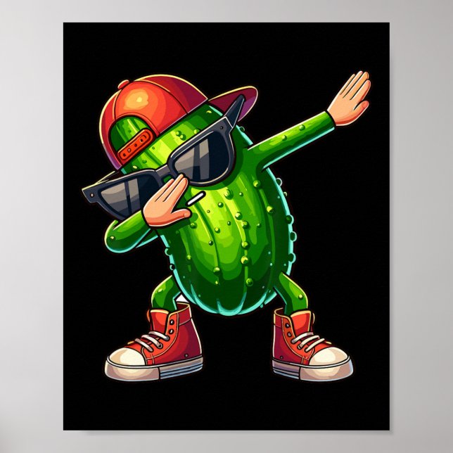 Dabbing Pickle Dancing Cucumber Älskare Funny Pick Poster (Framsidan)