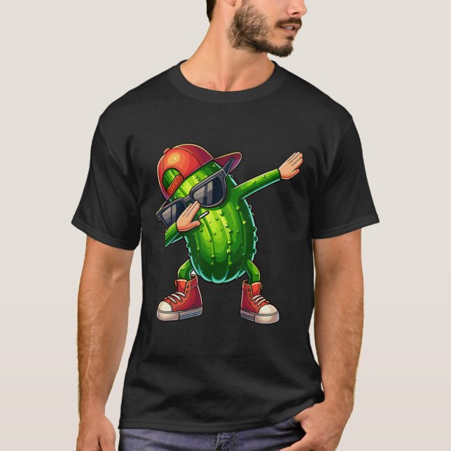 Dabbing Pickle Dancing Cucumber Älskare Funny Pick T Shirt (Framsida)