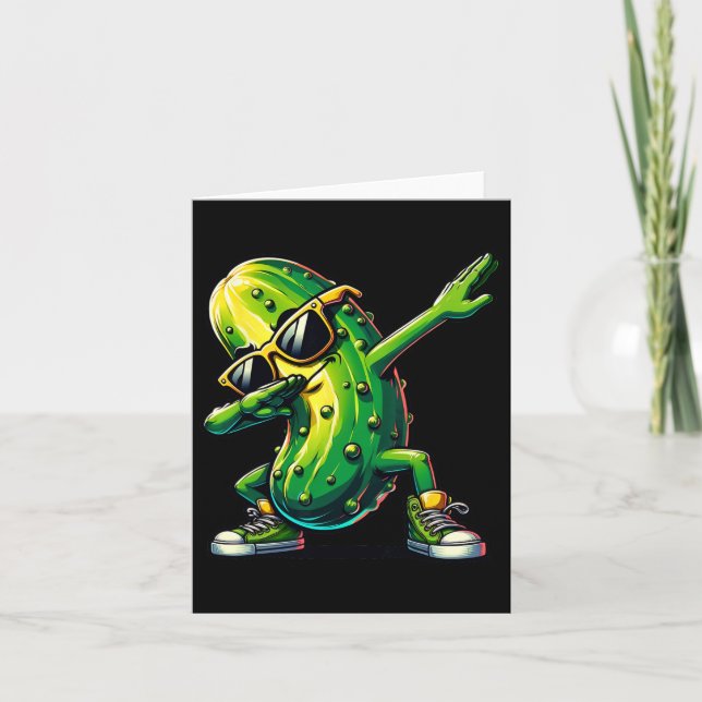 Dabbing Pickle Dancing Cucumber Pickle Älskare Dab Kort (Framsida)