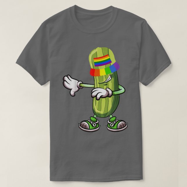 Dabbing Pickles Cucumber Funny Cucumber Rainbow Pr T Shirt (Design framsida)