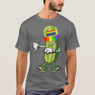 Dabbing Pickles Cucumber Funny Cucumber Rainbow Pr T Shirt