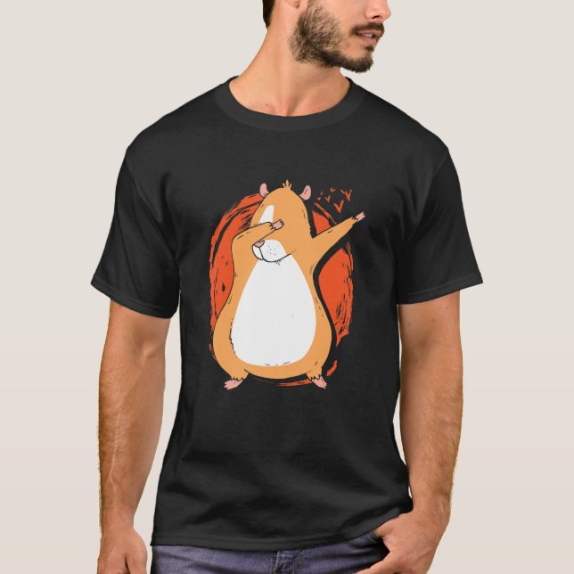 Dabbing Pig Graphic Guinea Pig Owner Pet Cavy Anim T Shirt (Framsida)