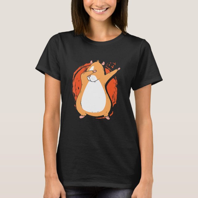 Dabbing Pig Graphic Guinea Pig Owner Pet Cavy Anim T Shirt (Framsida)