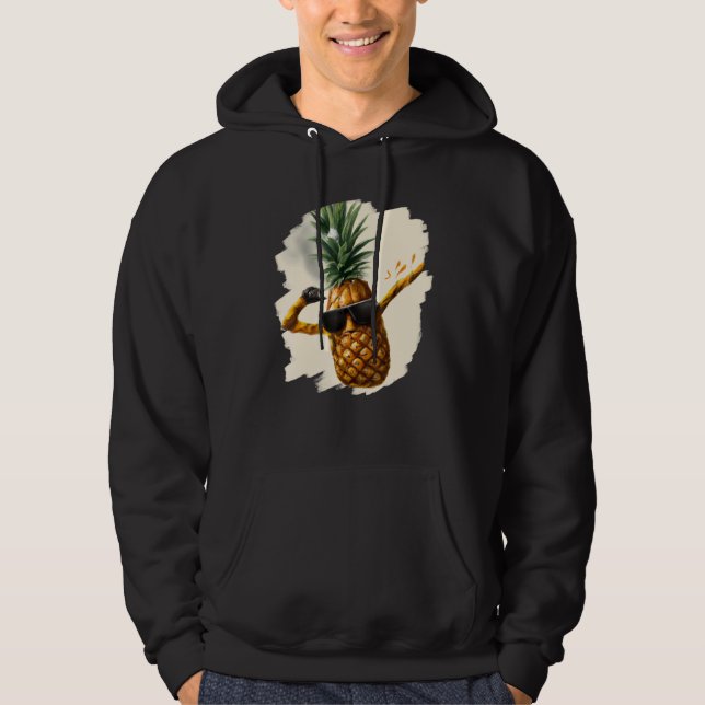 Dabbing Pineapple Aloha Sunglasses Beach Dance Haw Hoodie (Framsida)