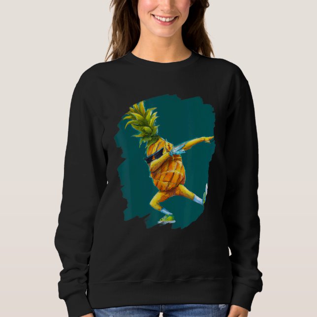 Dabbing Pineapple Aloha Sunglasses Beach Dance Haw T Shirt (Framsida)