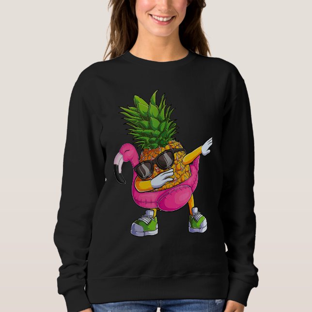 Dabbing Pineapple Flamingo Tropical aloha Beach Ha T Shirt (Framsida)