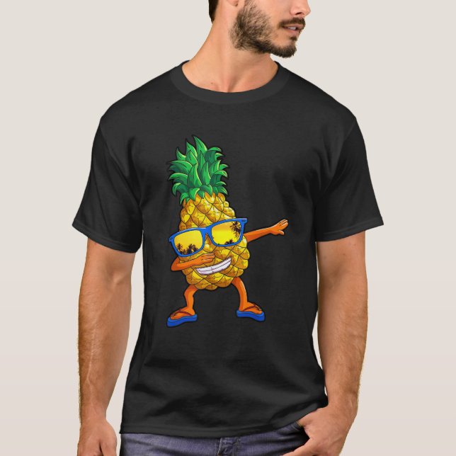 Dabbing Pineapple Manar Kid Beach Vacation Sommar  T Shirt (Framsida)