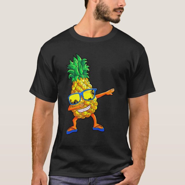Dabbing Pineapple Manar Kid Beach Vacation Summer  T Shirt (Framsida)