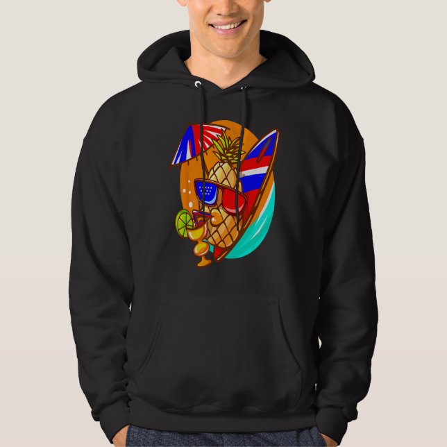 Dabbing Pineapple Sunglass Aloha Beaches Hawaii My Hoodie (Framsida)