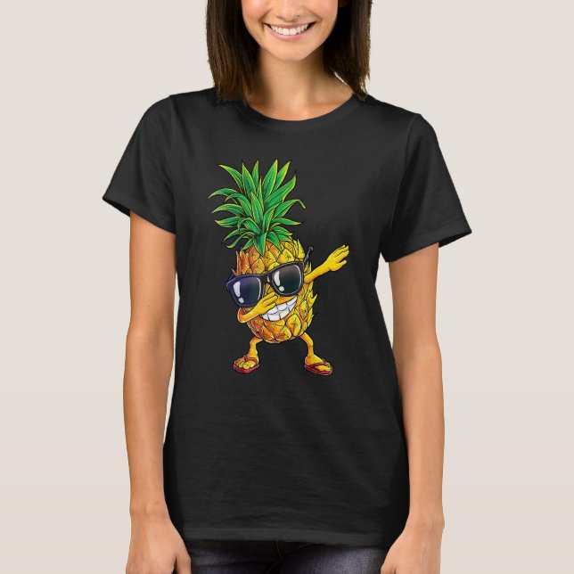 Dabbing Pineapple Sunglasses Aloha Beacher Hawaii T Shirt (Framsida)