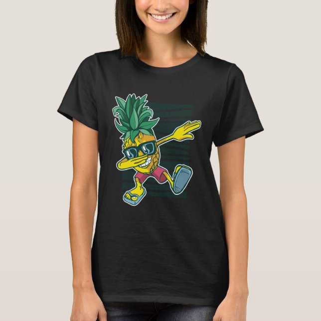 Dabbing Pineapple Sunglasses Aloha Beaches Hawaii  T Shirt (Framsida)