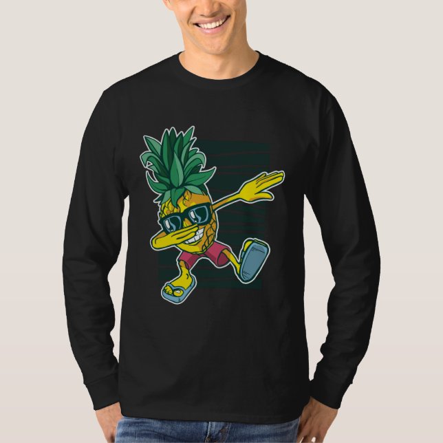 Dabbing Pineapple Sunglasses Aloha Beaches Hawaii  T Shirt (Framsida)