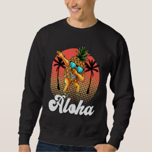 Dabbing Pineapple Sunglasses Aloha Hawaii Summer P Lång Ärmad Tröja