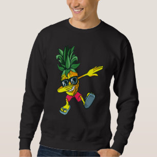 Dabbing Pineapple Sunglasses Funny Pineapple Summe Lång Ärmad Tröja